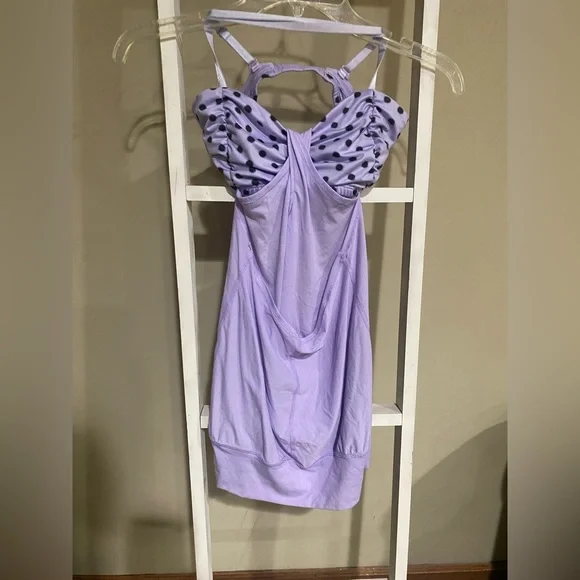 Lululemon Lilac High Noon Dot Hot But Not Tank with a built-in bra- 99 - Picture 2 of 6